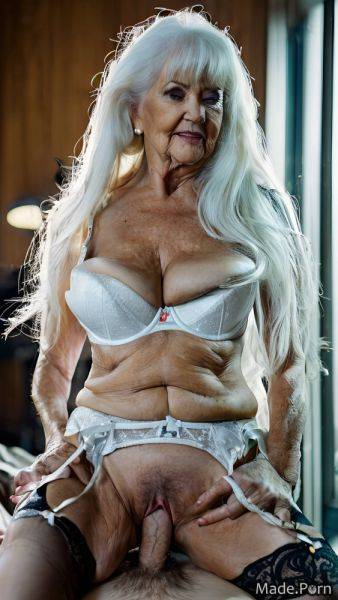 Woman white hair looking at viewer harlequin full shot emo caucasian AI porn - made.porn on pornintellect.com