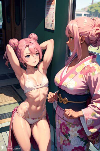 Anime Muscular Small Tits 20s Age Orgasm Face Pink Hair Hair Bun Hair Style Dark Skin Vintage Train Side View On Back Kimono 3669727002643995087 - AI Hentai - aihentai.co on pornintellect.com