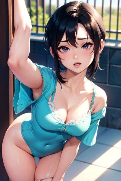 Anime Busty Small Tits 50s Age Seductive Face Black Hair Pixie Hair Style Light Skin Warm Anime Oasis Front View Bending Over Lingerie 3669792717791987400 - AI Hentai - aihentai.co on pornintellect.com