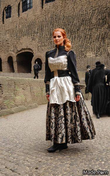 Indifferent look toilet medieval muscular hair bun ginger tornado AI porn - made.porn on pornintellect.com