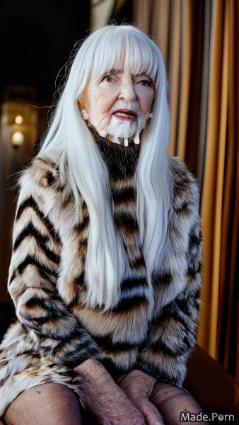 Sitting 90 looking at viewer white hair caucasian fur dungeon AI porn - made.porn on pornintellect.com