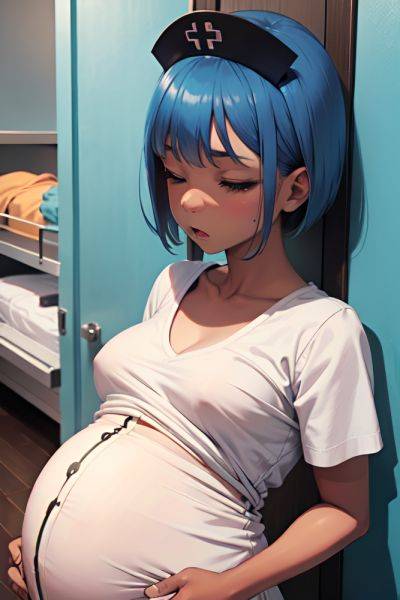 Anime Pregnant Small Tits 50s Age Shocked Face Blue Hair Bobcut Hair Style Dark Skin Dark Fantasy Changing Room Close Up View Sleeping Nurse 3669866159586284618 - AI Hentai - aihentai.co on pornintellect.com