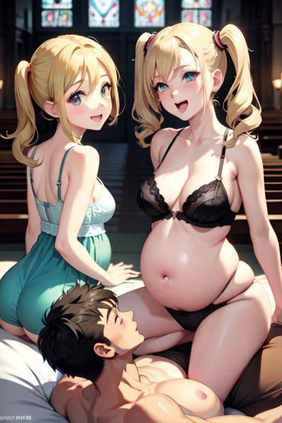 Anime Pregnant Small Tits 60s Age Laughing Face Blonde Pigtails Hair Style Light Skin Dark Fantasy Church Back View Straddling Bra 3669943471557845346 - AI Hentai - aihentai.co on pornintellect.com