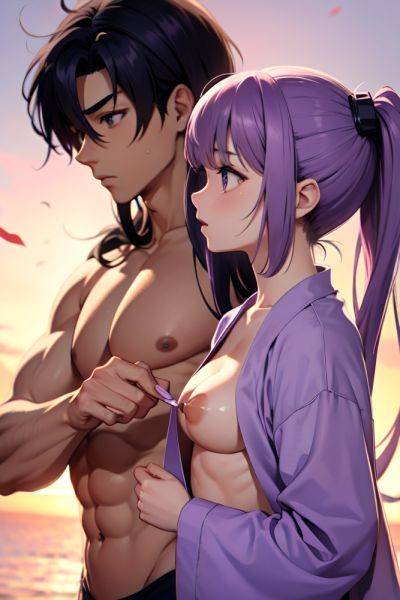 Anime Muscular Small Tits 20s Age Sad Face Purple Hair Pigtails Hair Style Light Skin Crisp Anime Wedding Side View Massage Bathrobe 3670113552248242108 - AI Hentai - aihentai.co on pornintellect.com