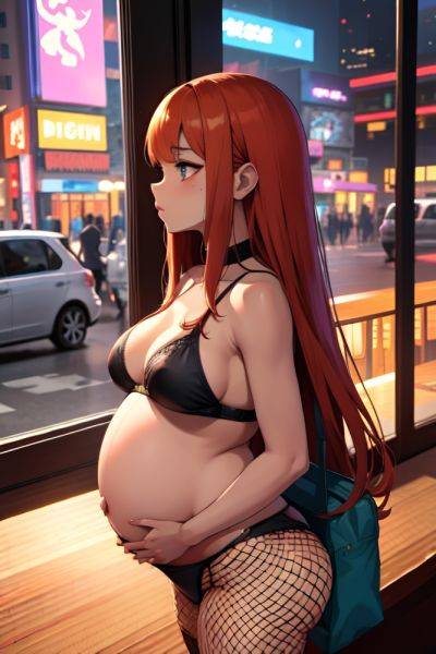 Anime Pregnant Small Tits 20s Age Sad Face Ginger Straight Hair Style Dark Skin Cyberpunk Restaurant Side View Plank Fishnet 3670206323543187439 - AI Hentai - aihentai.co on pornintellect.com