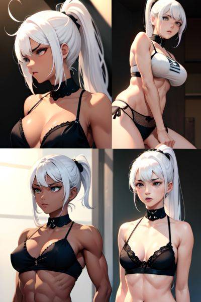 Anime Muscular Small Tits 60s Age Angry Face White Hair Ponytail Hair Style Dark Skin Soft + Warm Strip Club Side View Working Out Lingerie 3670326150589497614 - AI Hentai - aihentai.co on pornintellect.com