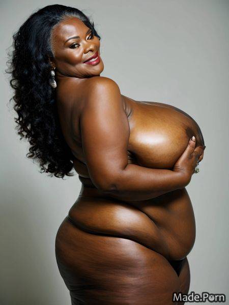 Thick big hips photo studio tanned skin short slutty black hair AI porn - made.porn on pornintellect.com