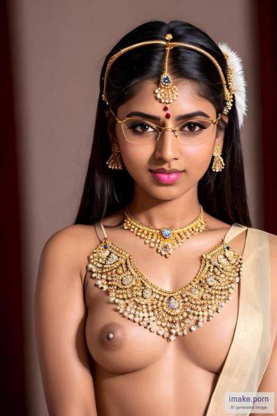 Indian girl with eye specs and cat ears and gold jewel and in... - imake.porn - India on pornintellect.com
