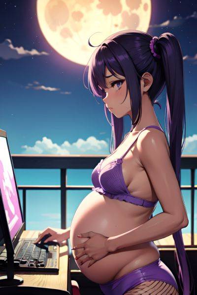 Anime Pregnant Small Tits 80s Age Sad Face Purple Hair Pigtails Hair Style Dark Skin Crisp Anime Moon Side View Gaming Fishnet 3665931110904399705 - AI Hentai - aihentai.co on pornintellect.com