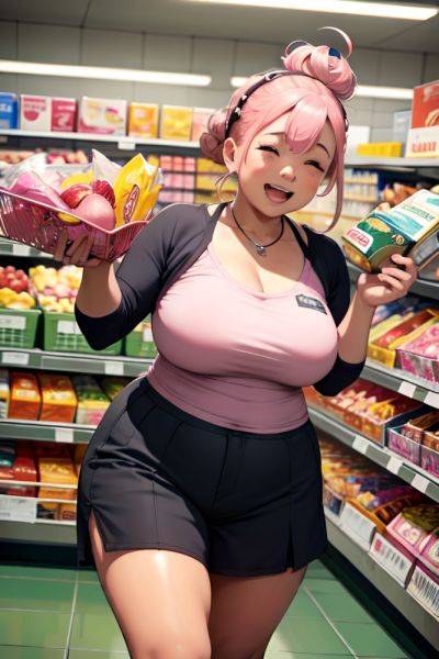 Anime Chubby Small Tits 20s Age Laughing Face Pink Hair Hair Bun Hair Style Dark Skin Warm Anime Grocery Front View Gaming Teacher 3665962034155581383 - AI Hentai - aihentai.co on pornintellect.com