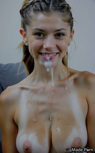 Deepthroat tits licking skinny looking at viewer bottomless orgasm cum on tits AI porn - made.porn on pornintellect.com