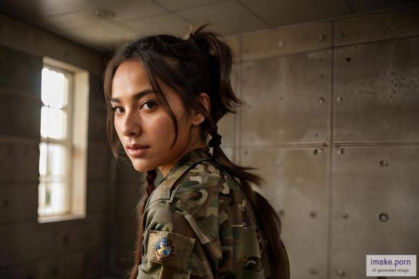 Dark color camo Skin, ponytails hair,cocky pose, confidence... - imake.porn - Israel on pornintellect.com