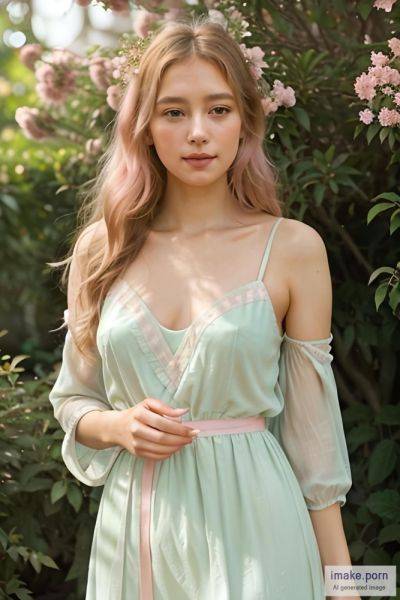 Woman adorned in pastel hues, a vision of soft elegance. The... - imake.porn on pornintellect.com