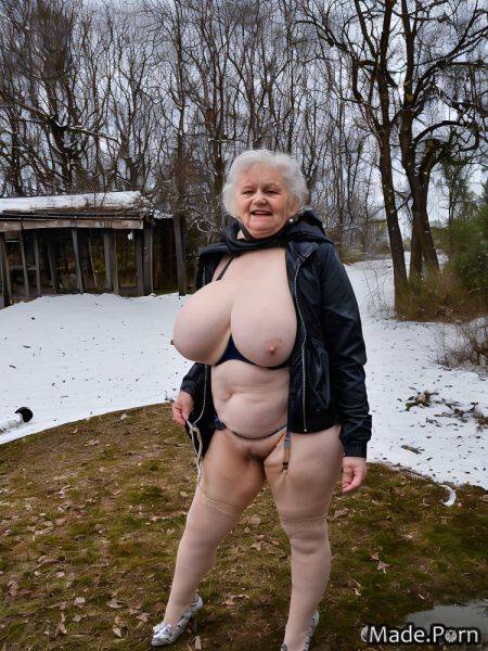 Caucasian partially nude knitted flashing huge boobs voyeur hoody AI porn - made.porn on pornintellect.com