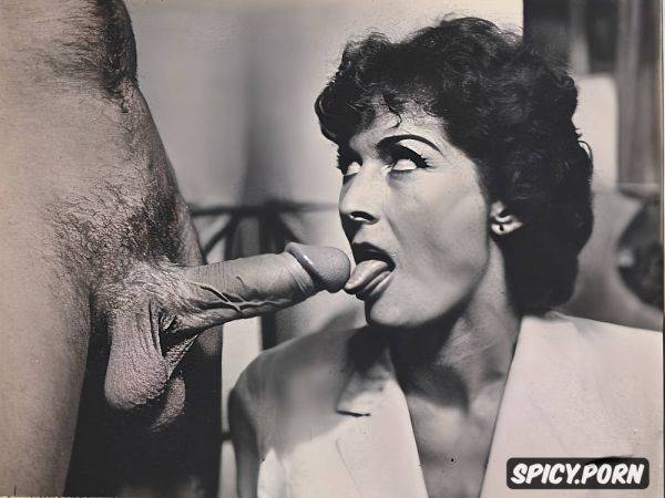 Real natural colors thoroughly detailed real anatomy expressive characters master piece high quality an irascible lady teacher licks with her lips and long tongue over on the testicles with long and unkempt pubic hair - spicy.porn on pornintellect.com