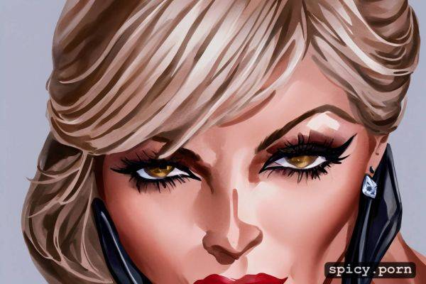Luxury suit ultra detailed close up portrait of arrogant blonde big updo - spicy.porn on pornintellect.com