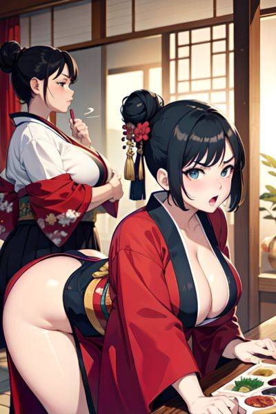 Anime Chubby Huge Boobs 20s Age Angry Face Black Hair Hair Bun Hair Style Dark Skin Painting Party Side View Bending Over Kimono 3666182366494727610 - AI Hentai - aihentai.co on pornintellect.com