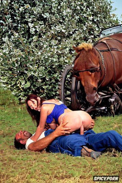 Very wide hips realistic detailed real natural colors multiple characters expressive faces drunk young farmer man laying on down keep in mouth sucks and rub dangling breasts of neighbor country wife skinny and tiny body - spicy.porn on pornintellect.com