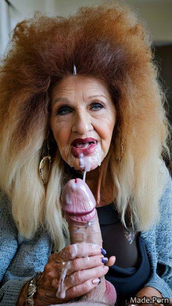 Long hair slutty multicolored hair blowjob handjob woman looking at viewer AI porn - made.porn on pornintellect.com
