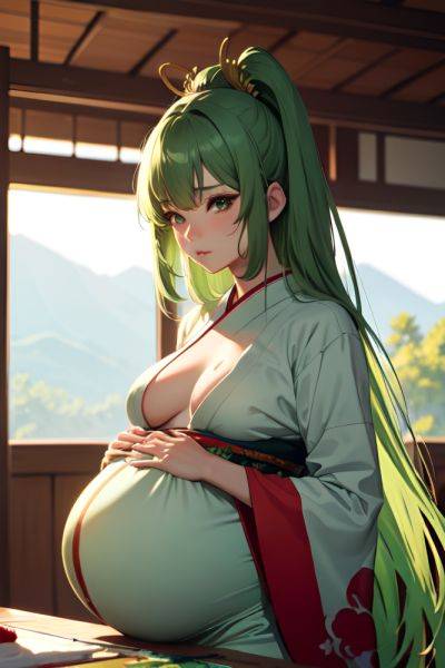 Anime Pregnant Small Tits 70s Age Sad Face Green Hair Straight Hair Style Light Skin Painting Stage Close Up View Gaming Geisha 3666197827846627053 - AI Hentai - aihentai.co on pornintellect.com