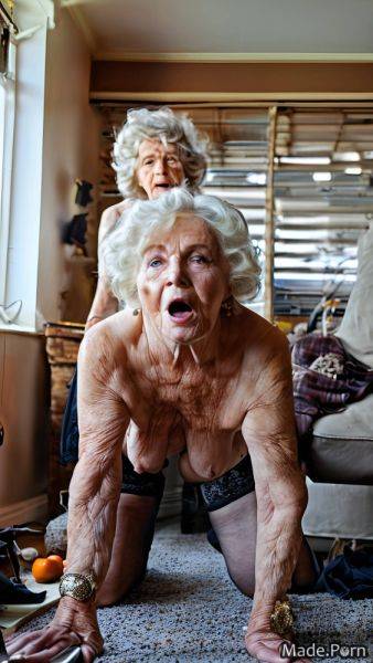 Doggystyle looking at viewer indoors shocked saggy tits 90 caucasian AI porn - made.porn on pornintellect.com