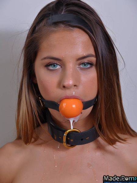Open mouth bukkake indian ball gag cum in mouth tanned skin white AI porn - made.porn - India on pornintellect.com