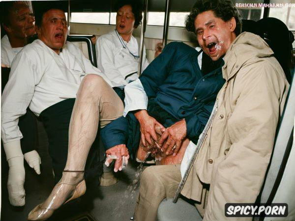 Real natural colors thoroughly detailed real anatomy expressive characters drunk man 1 7 urinate pee jet deep into the wide open mouth of an old lady sleeping indecently with her wet pussy exposed and her legs spread wide on the bus seat - spicy.porn on pornintellect.com