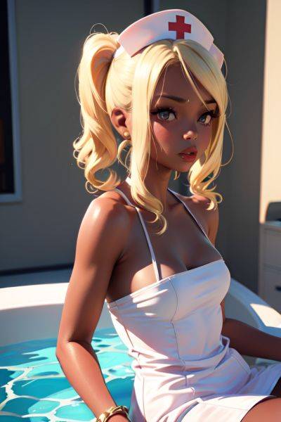 Anime Skinny Small Tits 60s Age Pouting Lips Face Blonde Pigtails Hair Style Dark Skin 3d Oasis Front View Bathing Nurse 3666205560580612577 - AI Hentai - aihentai.co on pornintellect.com