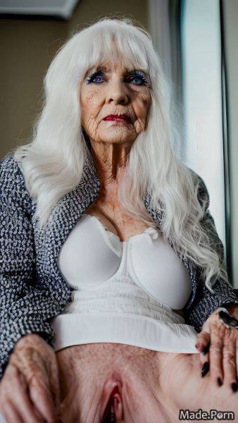 White hair full shot long hair harlequin made looking at viewer woman AI porn - made.porn on pornintellect.com