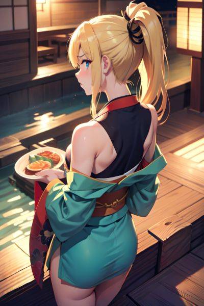 Anime Skinny Small Tits 18 Age Angry Face Blonde Ponytail Hair Style Light Skin Illustration Onsen Back View Eating Kimono 3666464547095493909 - AI Hentai - aihentai.co on pornintellect.com
