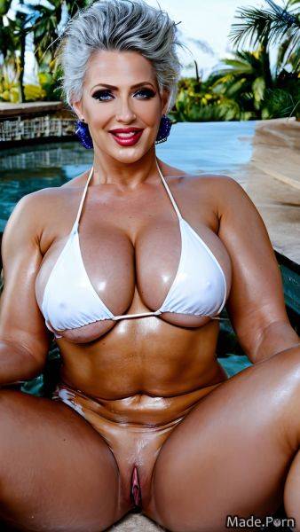 Bodybuilder woman hot tub bimbo big tits mohawk shaved AI porn - made.porn on pornintellect.com