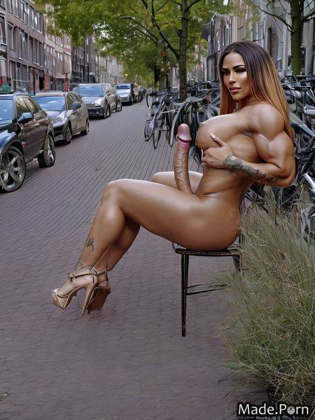 Looking at viewer topless tall futanari perfect body nude muscular AI porn - made.porn on pornintellect.com