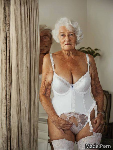 Thick 90 cupless bra nude white hair spreading legs saggy tits AI porn - made.porn on pornintellect.com