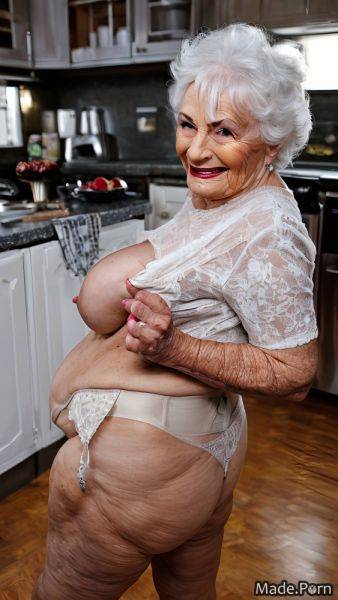 White hair lipstick bbw slutty big tits made chubby AI porn - made.porn on pornintellect.com
