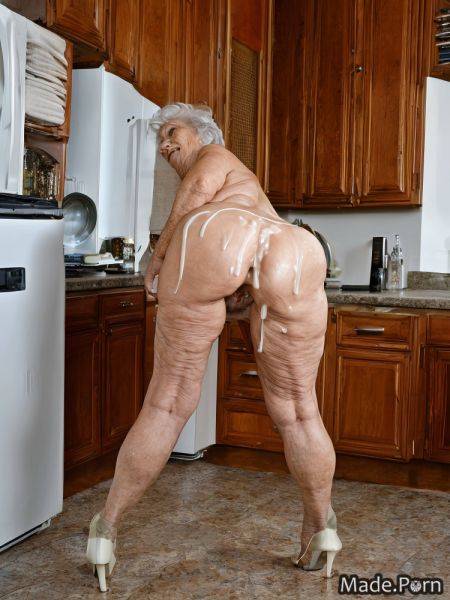90 looking at viewer back view caucasian spreading ass happy bukkake AI porn - made.porn on pornintellect.com