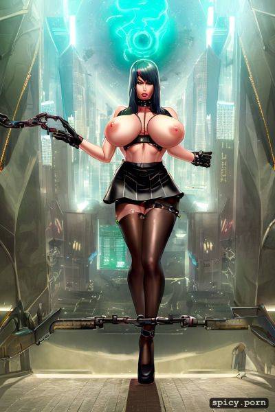 Thin white dominatrix dressed in wearing a uniform and leather skirt - spicy.porn on pornintellect.com