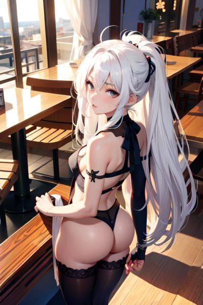 Anime Skinny Small Tits 18 Age Pouting Lips Face White Hair Messy Hair Style Light Skin Charcoal Restaurant Back View Plank Stockings 3666623029614751126 - AI Hentai - aihentai.co on pornintellect.com