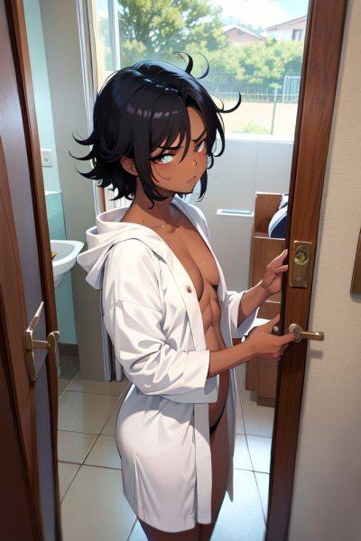 Anime Muscular Small Tits 18 Age Angry Face Ginger Messy Hair Style Dark Skin Crisp Anime Shower Side View Sleeping Bathrobe 3666719666894109539 - AI Hentai - aihentai.co on pornintellect.com