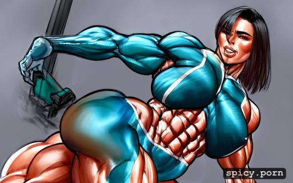 Jacked bodybuilding duo vascular asian woman highly detailed - spicy.porn on pornintellect.com