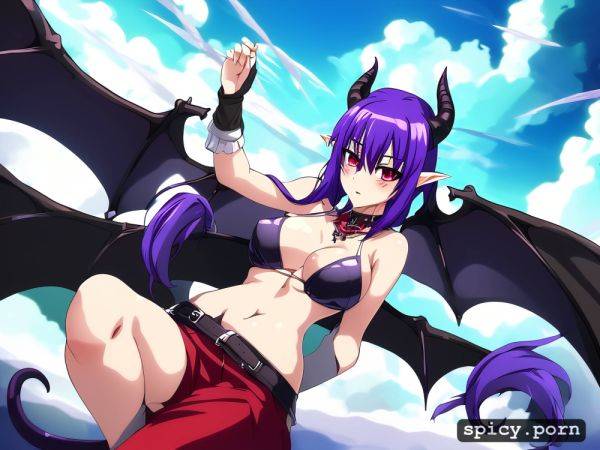 Short cute female succubus black demonic tail cute face black draconic wings - spicy.porn on pornintellect.com