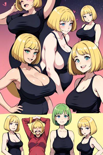 Anime Pregnant Huge Boobs 80s Age Laughing Face Blonde Bobcut Hair Style Light Skin Illustration Club Side View Yoga Goth 3666870420248215146 - AI Hentai - aihentai.co on pornintellect.com