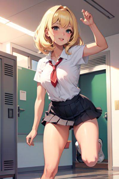 Anime Busty Small Tits 60s Age Happy Face Blonde Bangs Hair Style Dark Skin Charcoal Locker Room Front View Jumping Schoolgirl 3670581271650229969 - AI Hentai - aihentai.co on pornintellect.com