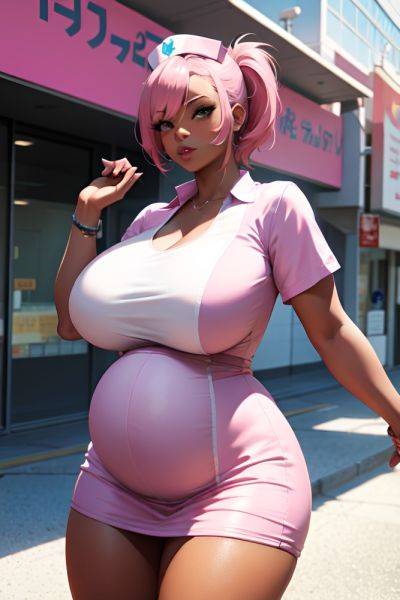 Anime Pregnant Huge Boobs 20s Age Seductive Face Pink Hair Pixie Hair Style Dark Skin Cyberpunk Wedding Front View Jumping Nurse 3670612197463685192 - AI Hentai - aihentai.co on pornintellect.com