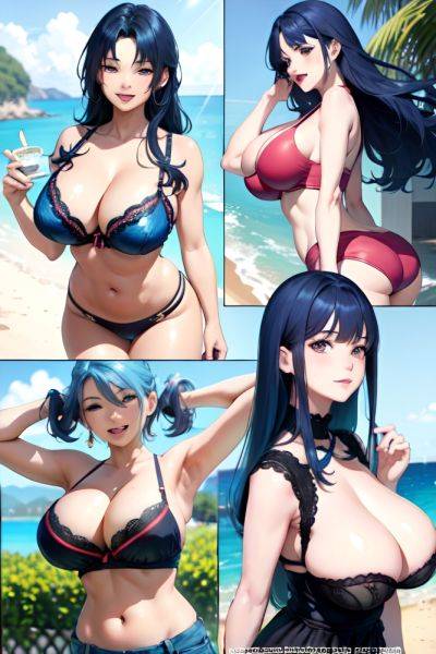 Anime Busty Huge Boobs 30s Age Laughing Face Blue Hair Straight Hair Style Light Skin Comic Cafe Back View Jumping Bra 3670716565664186223 - AI Hentai - aihentai.co on pornintellect.com