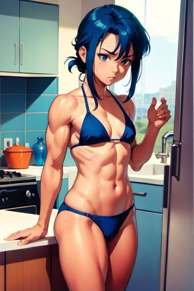 Anime Muscular Small Tits 70s Age Sad Face Blue Hair Slicked Hair Style Light Skin Film Photo Kitchen Side View Jumping Bikini 3672285946222349882 - AI Hentai - aihentai.co on pornintellect.com