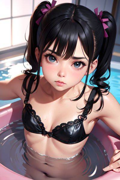 Anime Busty Small Tits 80s Age Pouting Lips Face Black Hair Pigtails Hair Style Light Skin 3d Hot Tub Close Up View Jumping Lingerie 3672556529636533151 - AI Hentai - aihentai.co on pornintellect.com