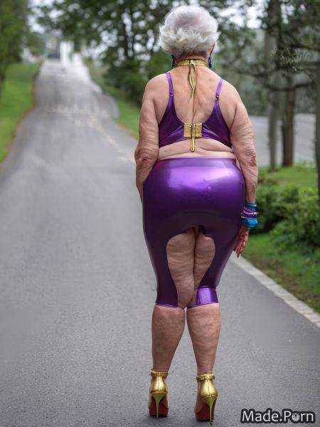 Saggy tits earrings standing big ass strappy heels leather red AI porn - made.porn on pornintellect.com