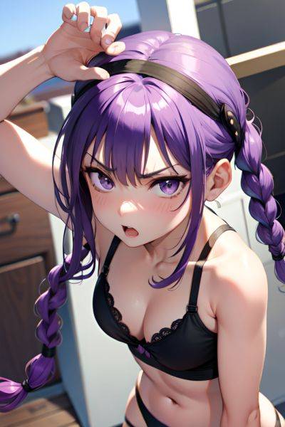 Anime Busty Small Tits 40s Age Angry Face Purple Hair Braided Hair Style Light Skin Black And White Stage Close Up View Plank Bra 3672672493755105768 - AI Hentai - aihentai.co on pornintellect.com