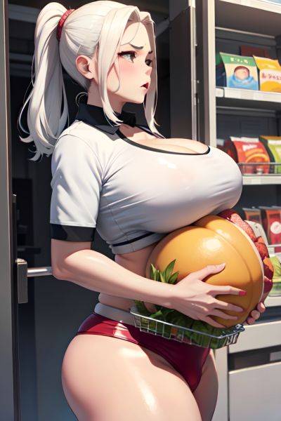 Anime Chubby Huge Boobs 50s Age Angry Face White Hair Slicked Hair Style Dark Skin 3d Grocery Side View Working Out Latex 3672718878914871702 - AI Hentai - aihentai.co on pornintellect.com