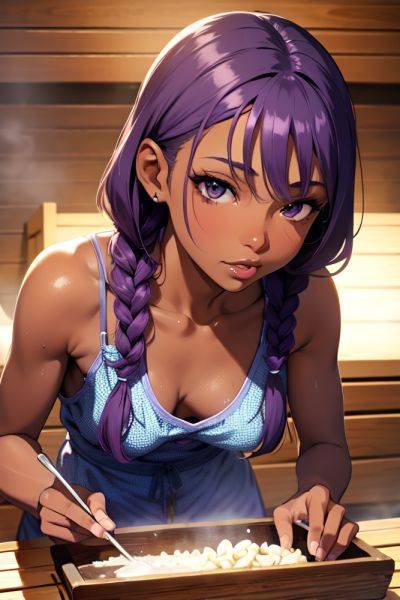 Anime Skinny Small Tits 60s Age Seductive Face Purple Hair Braided Hair Style Dark Skin Comic Sauna Close Up View Cooking Pajamas 3672842574421869149 - AI Hentai - aihentai.co on pornintellect.com